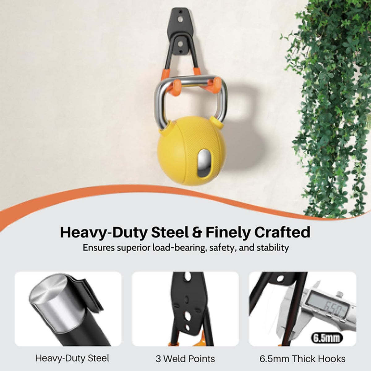 Garage Hooks Heavy Duty, 8 Pack Wall Mount Storage Hangers with Extension Cord Holder Organizer, for Power Tool, Garden Tool, Utility, Ladder, Hose and More
