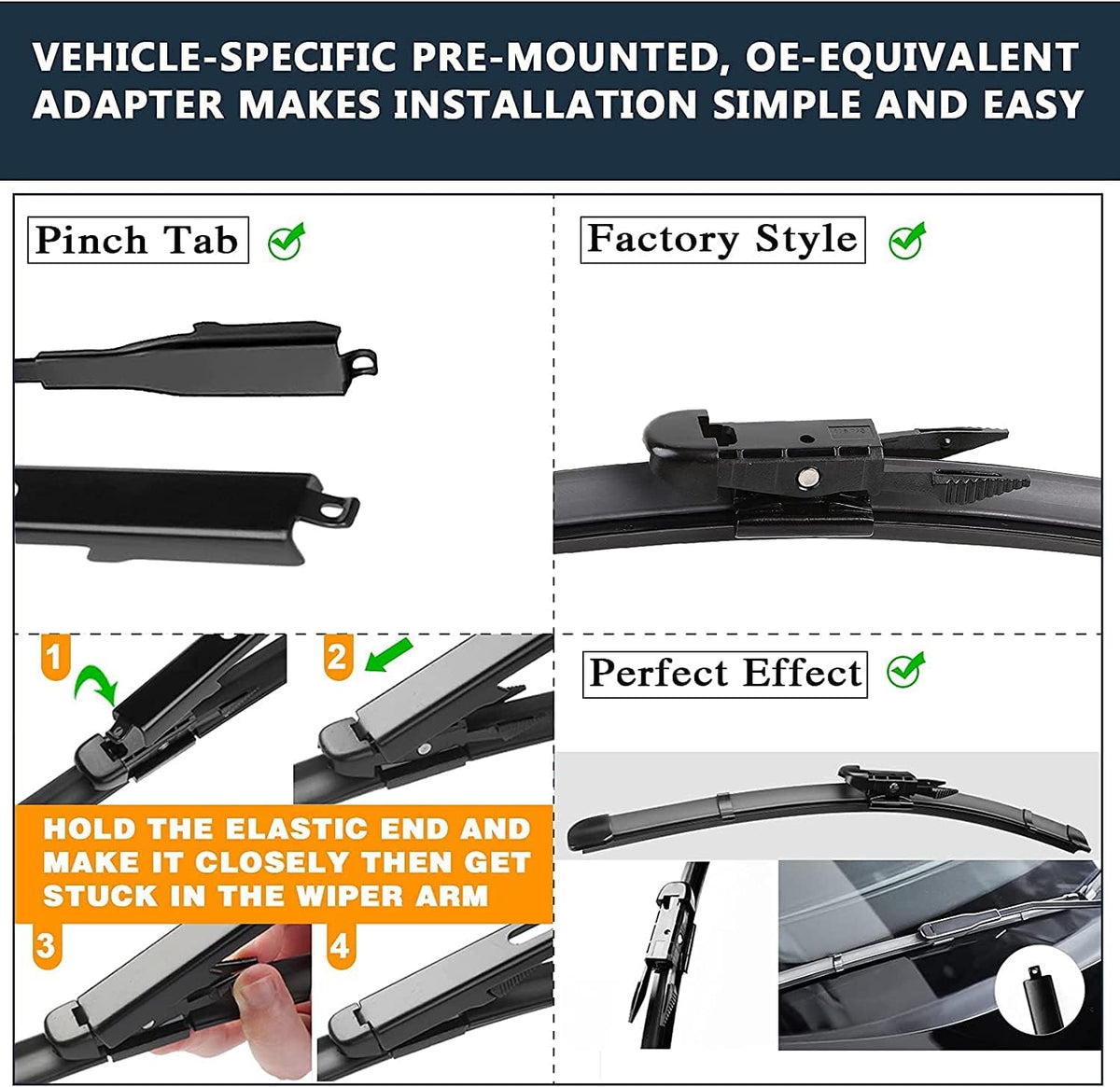AUTOBOO 28"+28" Windshield Wipers with 12 Inch Rear Wiper Blade Replacement for Ford Focus 2012 2013 2014 2015 2016 2017 2018 -Original Factory Quality (Pack of 3)