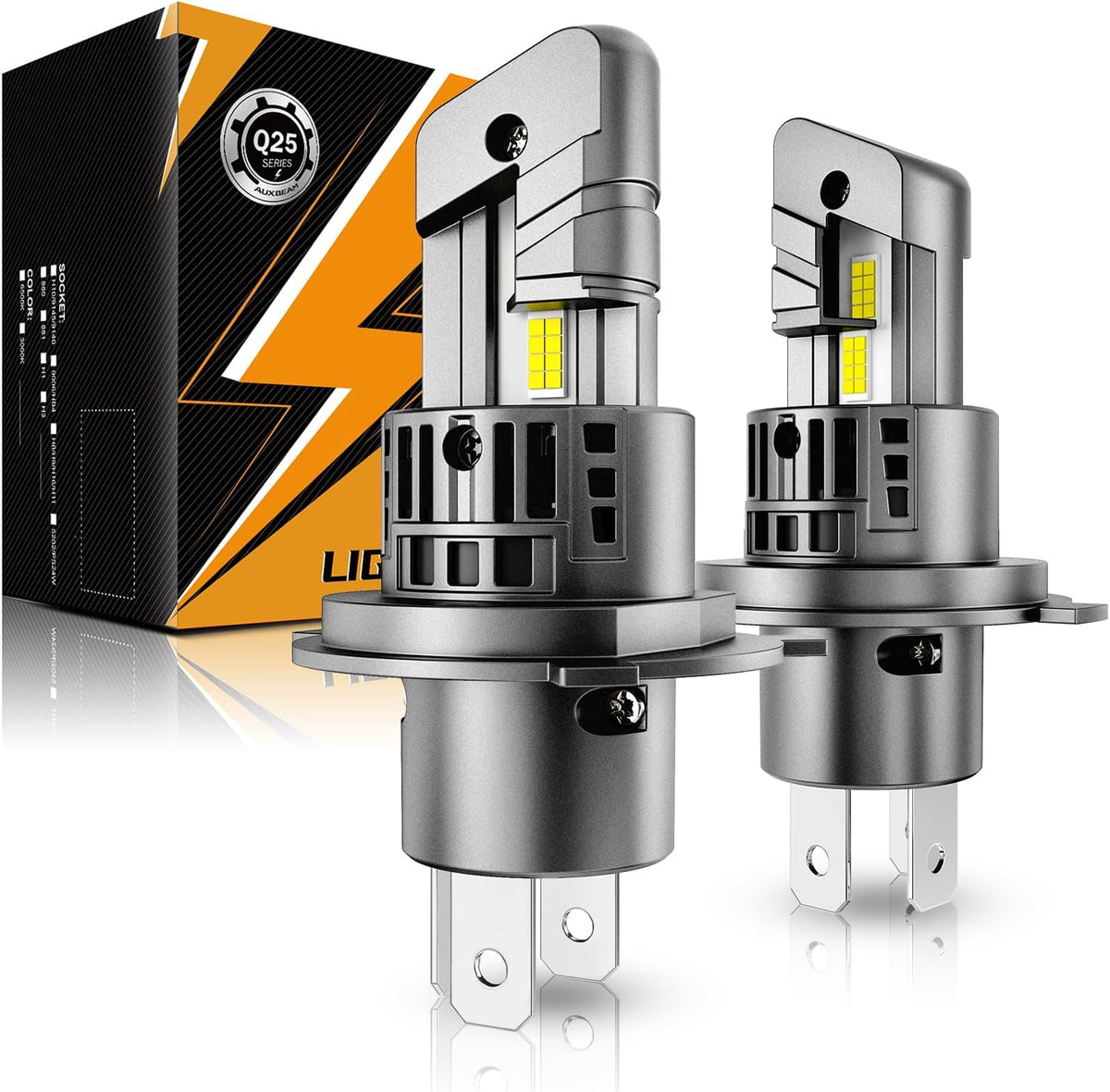 Auxbeam H4 9003 Fog Lights, 20000 Lumen 500% Brighter Wireless H4 Light for Off-Road Use or Fog Light, Plug and Play