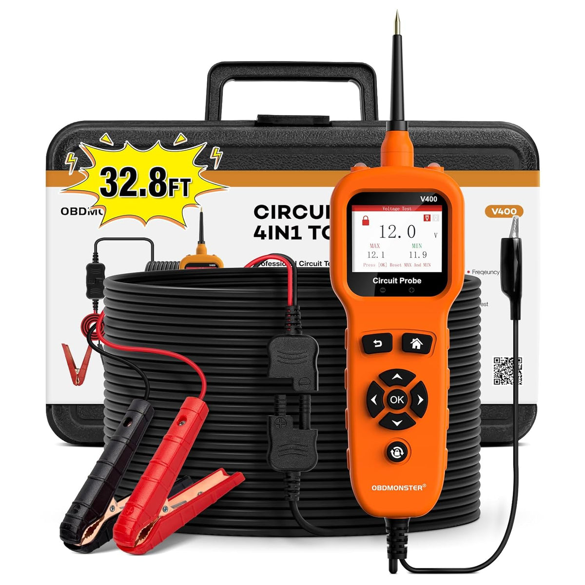Power Circuit Probe Tool, Automotive Circuit Tester, 12-24V Electrical Short Open Breaker Circuit Finder, AC DC Voltage Trailer Relay Fuse Test