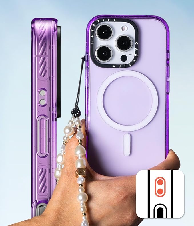 CASETiFY Impact iPhone 16 Pro Max Case [Slim/Compatible with Magsafe / 8.2 ft. 4X Military Grade Drop Protection] - Elegant Pastel Blue Vintage Butterfly Floral - Clear Black