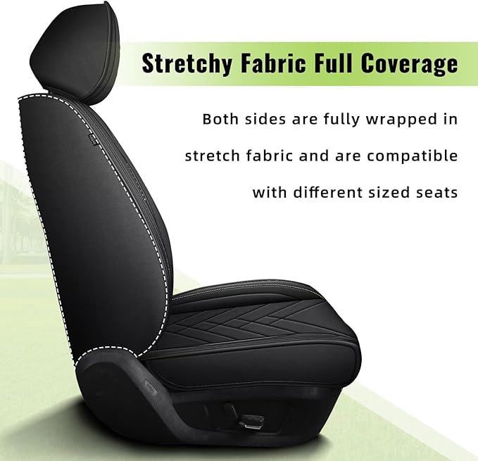 AOMSAZTO Car Seat Covers Fit for Buick Envision 2017-2026: Full Set Waterproof Faux Leather Automotive Seat Covers Vehicle Seat Cushion Protector Car Interior Covers(5 Seats Black)
