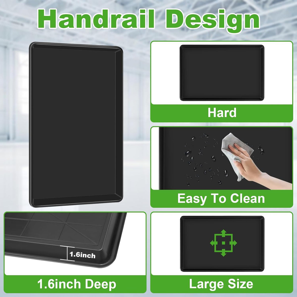 3 Pcs Extra Large Oil Drip Pan for Under Car - 35.4 x 24 x1.6 Inches, Hard Plastic Auto Oil Drip Tray, Oil Catch Pan Replacement Tray to Keep Garage Floor Show Room Driveway Safe and Clean