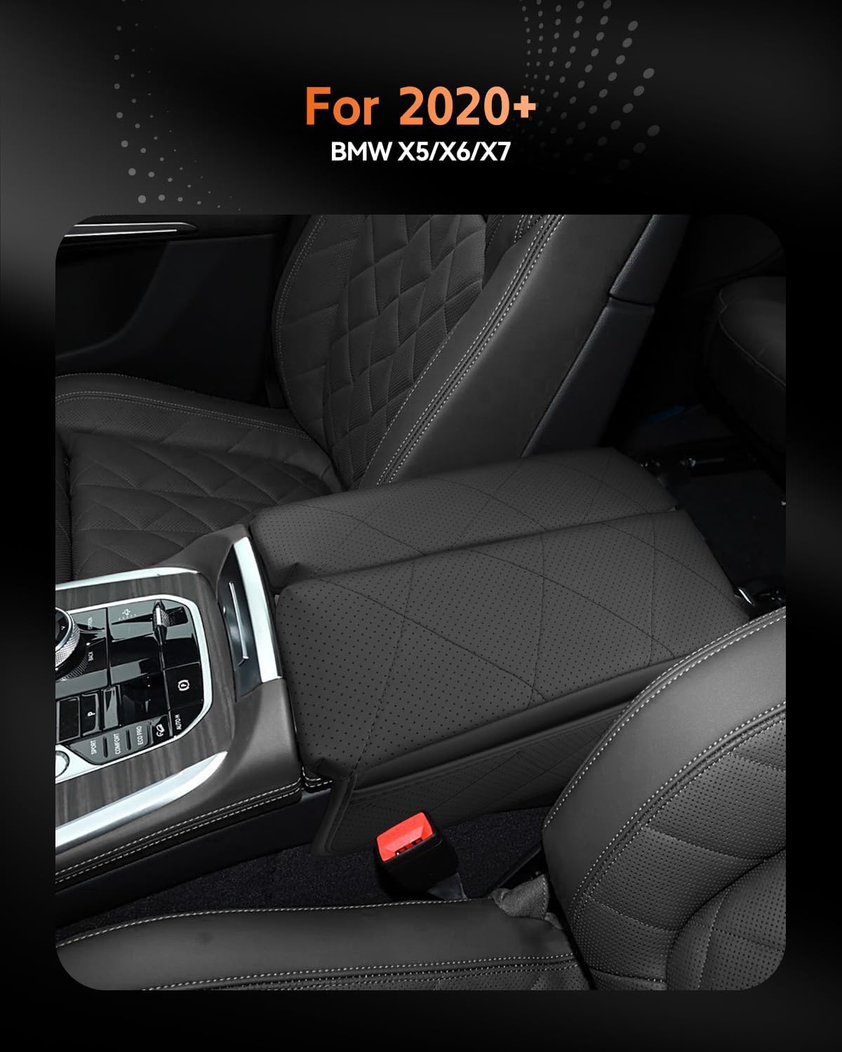 CDEFG for BMW X5/X6/X7 2020-2025 Center Console Cover Armrest Box Cover for X5, X6, X7 2020 2021 2022 2023 2024 2025 Accessories Console Arm Rest Protector