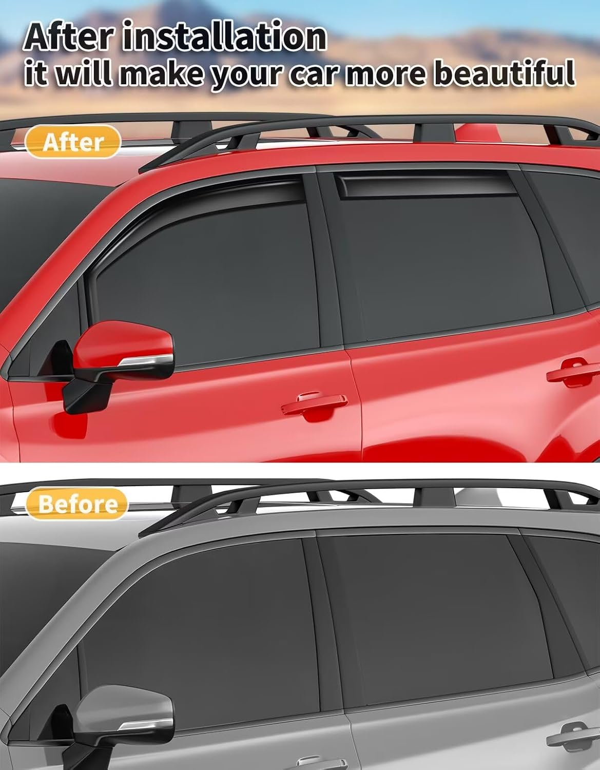 in-Channel Window Rain Guards Fit for Subaru Forester 2019 2020 2021 2022 2023 2024 Extra Durable Window Visors Window Deflectors Vent Visors Vent Shades Car Accessories-4 pcs 2-Q17