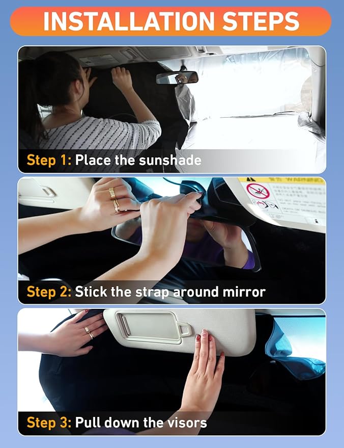 EcoNour Windshield Sunshade Compatible for Lincoln MKC 2015-2017 2018 2019, Sun Visor for Front Windshield & Window Sun Shade Cover, UV Heat Blocker & Protector, Car Accessories