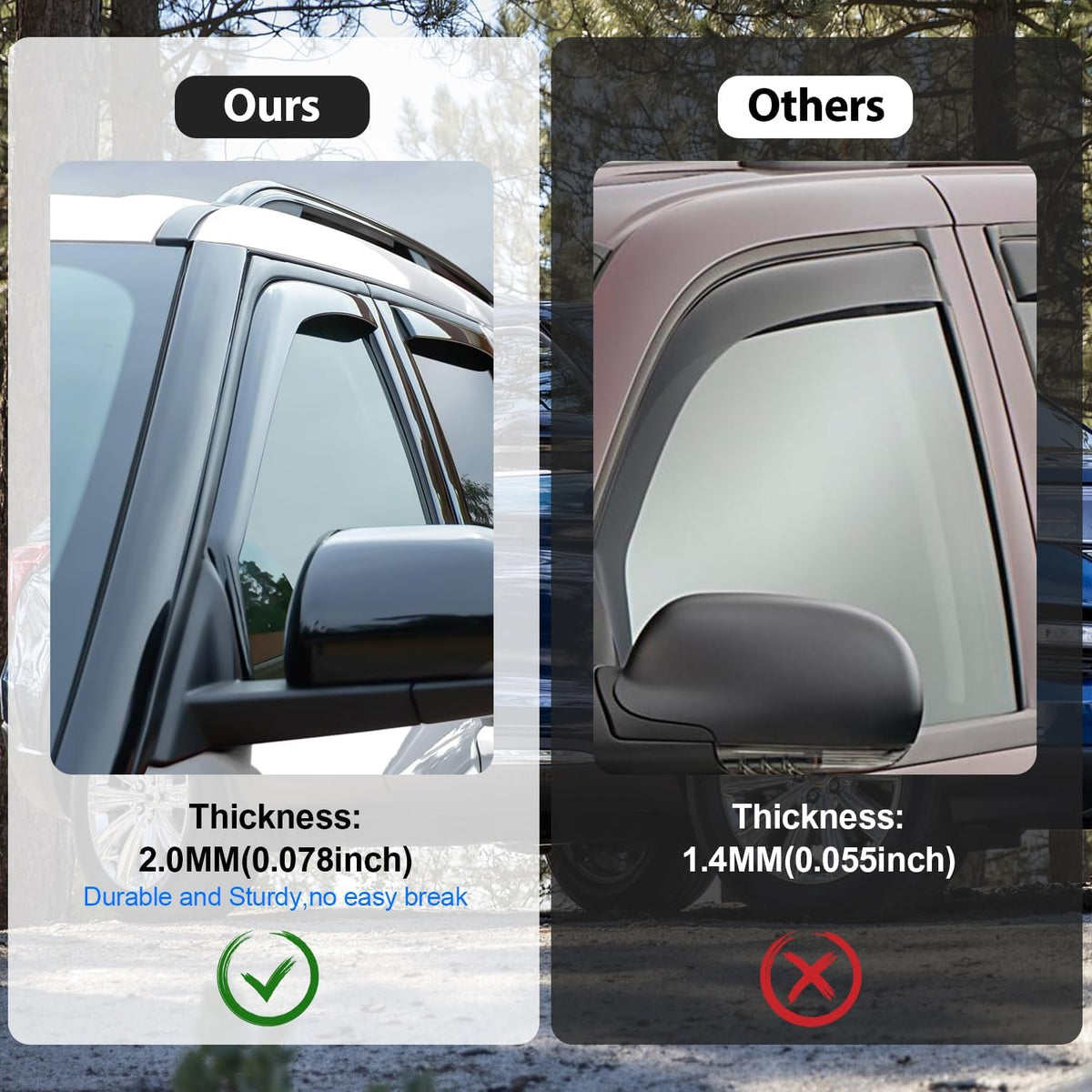 Nilight Vent Window Visors for Ford Fusion 2013 2014 2015 2016 2017 2018 2019 2020, in-Channel Rain Guards, Original Window Deflectors-4PCS
