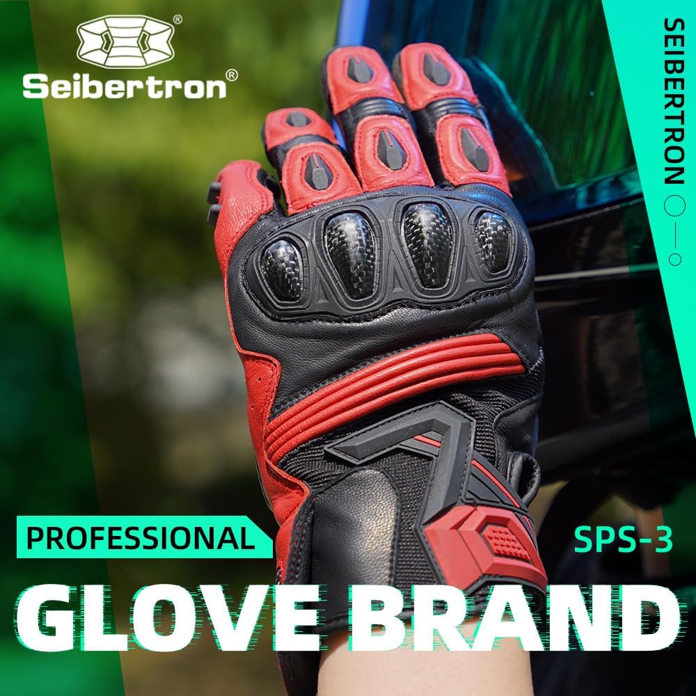 Seibertron SPS Series Touchscreen Motorcycle Motocross BMX ATV MTB Bicycle Cycling Full or Half Finger Gloves Adult and Youth