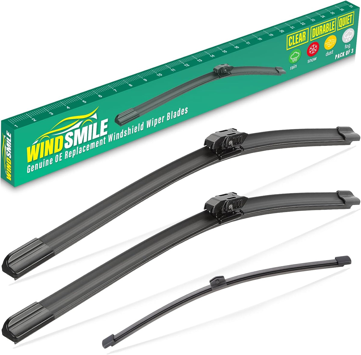 24" 20" 13" Windshield Wiper Blades Replacement for BMW X2 2018 2019 2020 2021 2022 2023 Premium All Weather Front Rear Wipers Set - OEM Quality (Pack of 3)