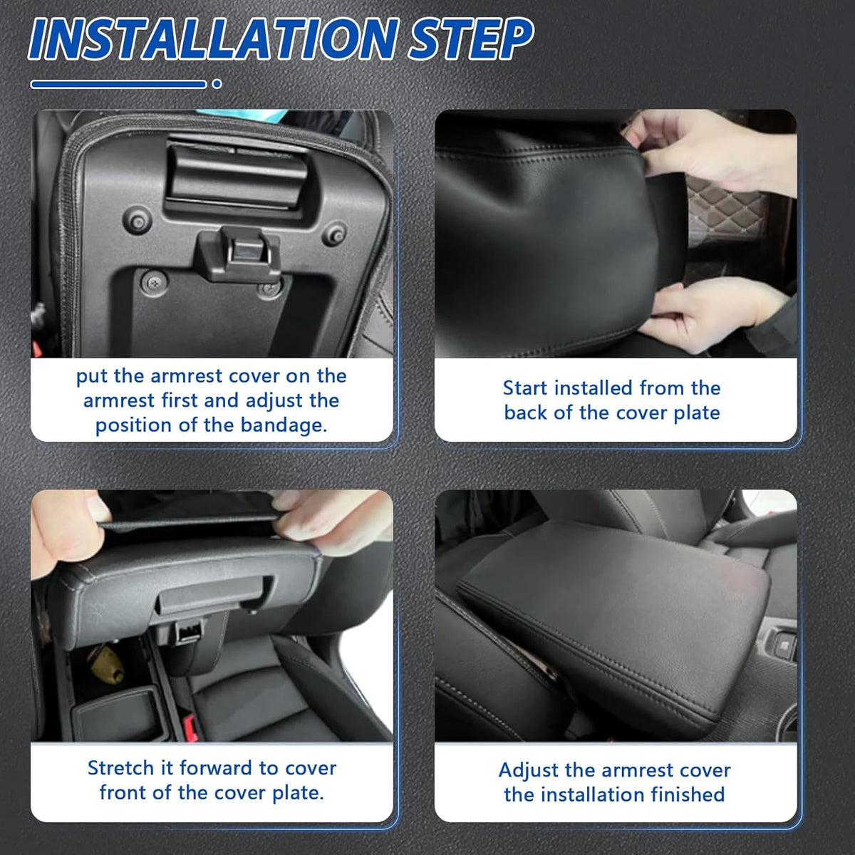 Center Console Cover Compatible with 2025 Subaru Forester, Leather Armrest Cover Arm Rest Box Lid Cover