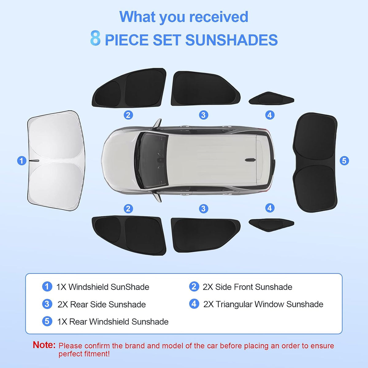 8pcs Car Window Shades for Chevrolet/Chevy Equinox 2018-2024 Accessories,Windshield Side Rear Full Sunshade,Sun Visor UV Blocking, Privacy Protection and Blackout for Camping Outdoor