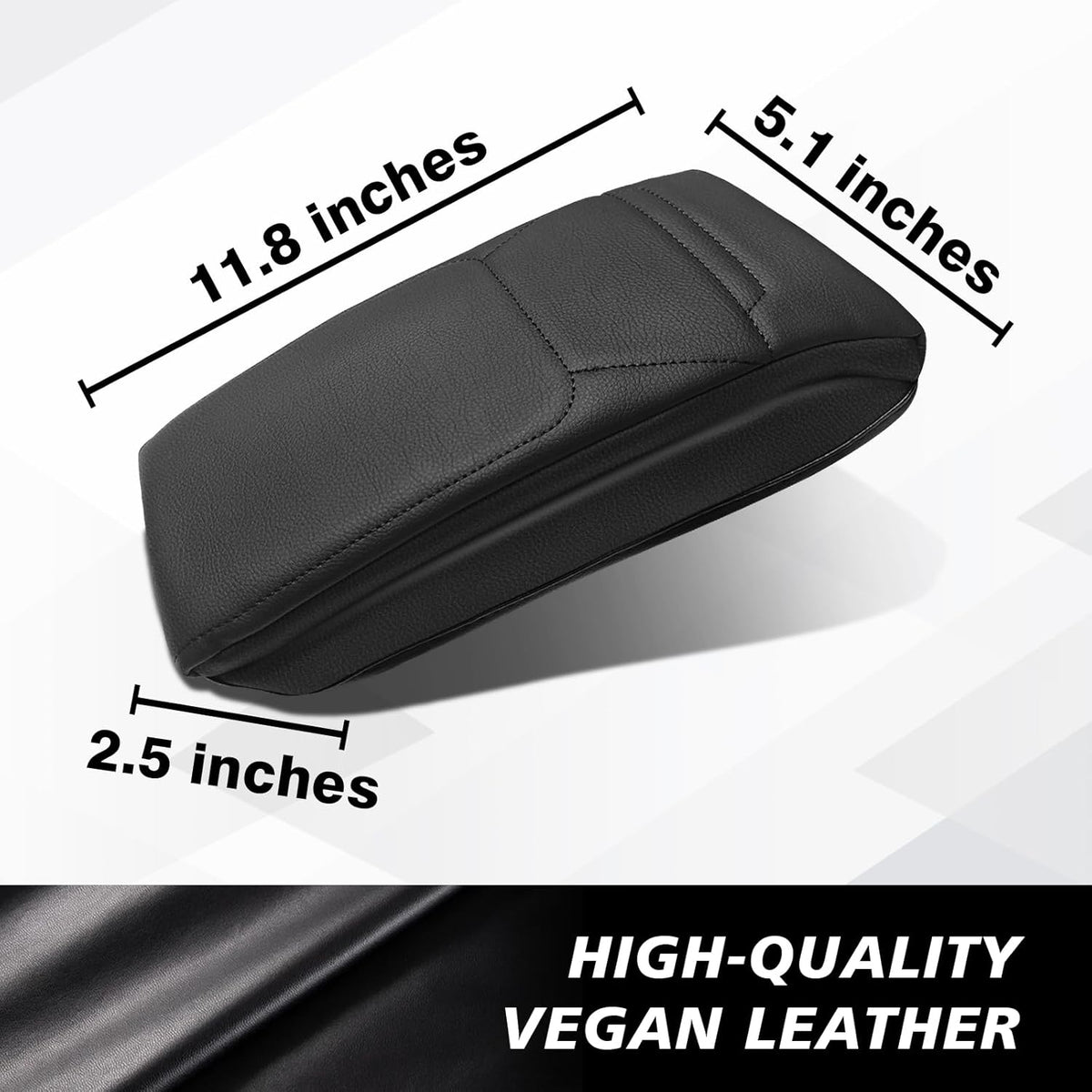 Muslogy Center Console Armrest Cover Compatible with Nissan Kicks S SV SR 2025 Comfort Armrest Pad Arm Rest Cushion Vegan Leather Protector 1-Inch Extra Thick