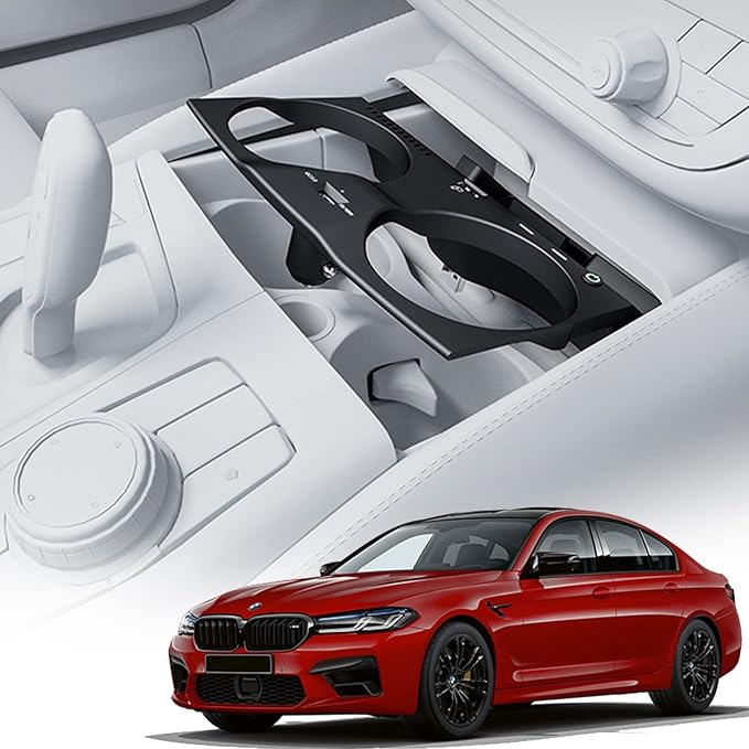 Wireless Car Charger for BMW 5 Series M5/535i/540i/550i/530e 2017-2022, for BMW 6 Series M6/640i/650i 2018-2020, 15W Qi Fast Charging Phone Charger Pad with QC3.0 USB Port for iPhone Galaxy
