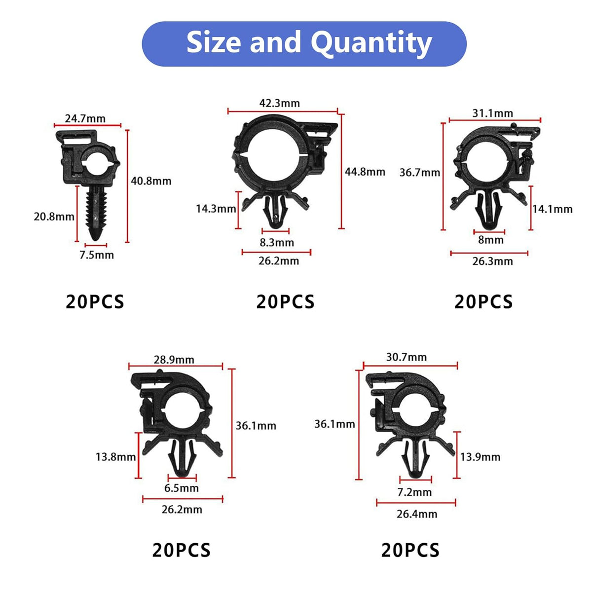 150pcs Wire Loom Clips Car Automotive Harness Routing Clips Assortment Kits - 10 Different Sizes Automotive Wire Routing Clips Replacement Auto Parts for Honda GM Mazda Jeep Wrangler Ford