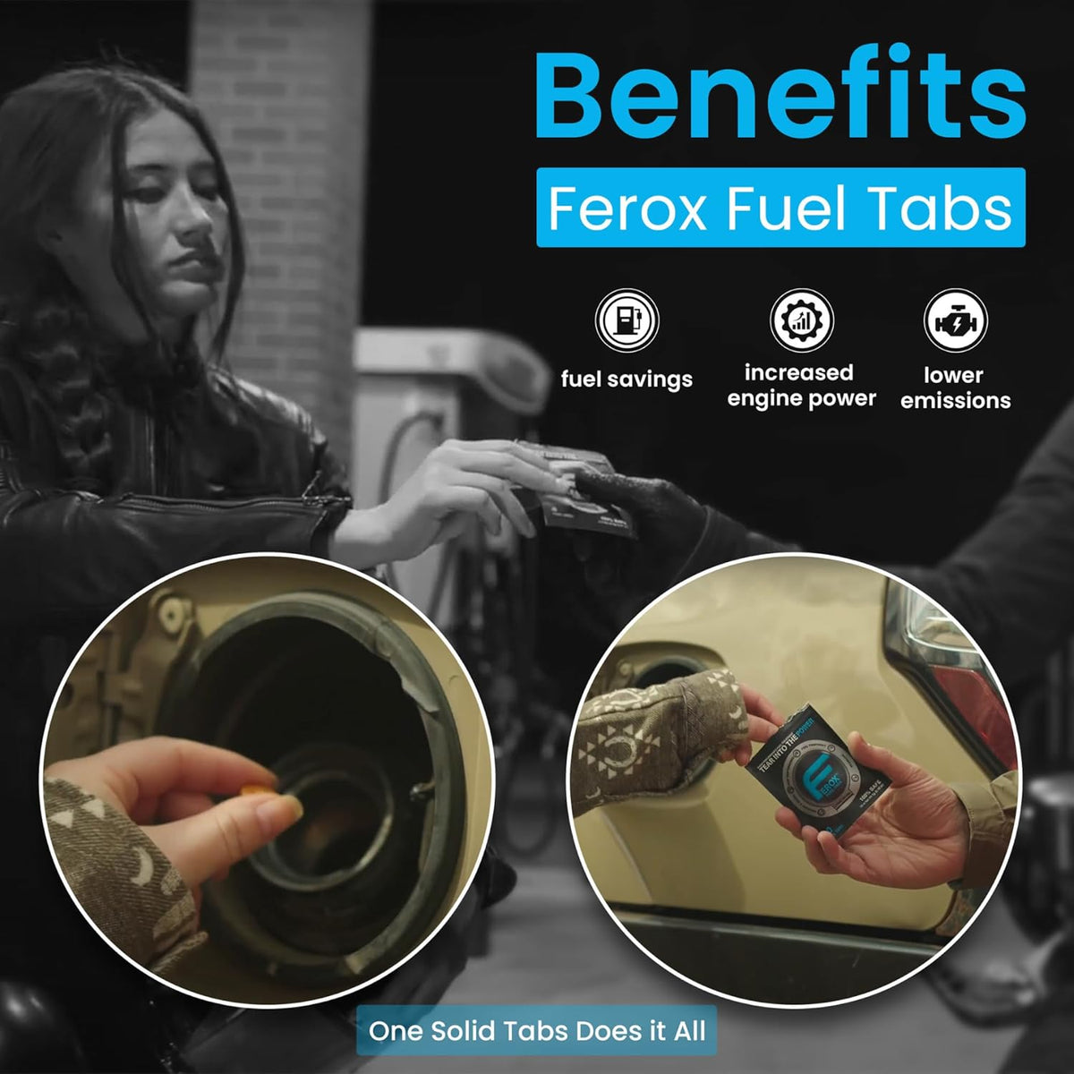 Ferox Fuel Additives | 10 Tabs for Car | Fuel System Cleaner for Gasoline & Diesel Engines | Eco-Friendly Fuel Injector Cleaner & Fuel Stabilizer to Boost Power | 1 Tab Treats 20 Gallons / 80 liters