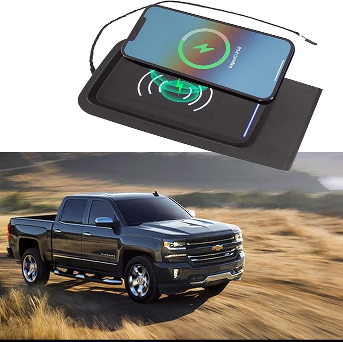 Xipoo Wireless Charger Compatible with 2015-2018 Chevy Silverado GMC Sierra Wireless Charging Tray Jump Seat Replacement for 2015-2018 Chevy Silverado Accessories