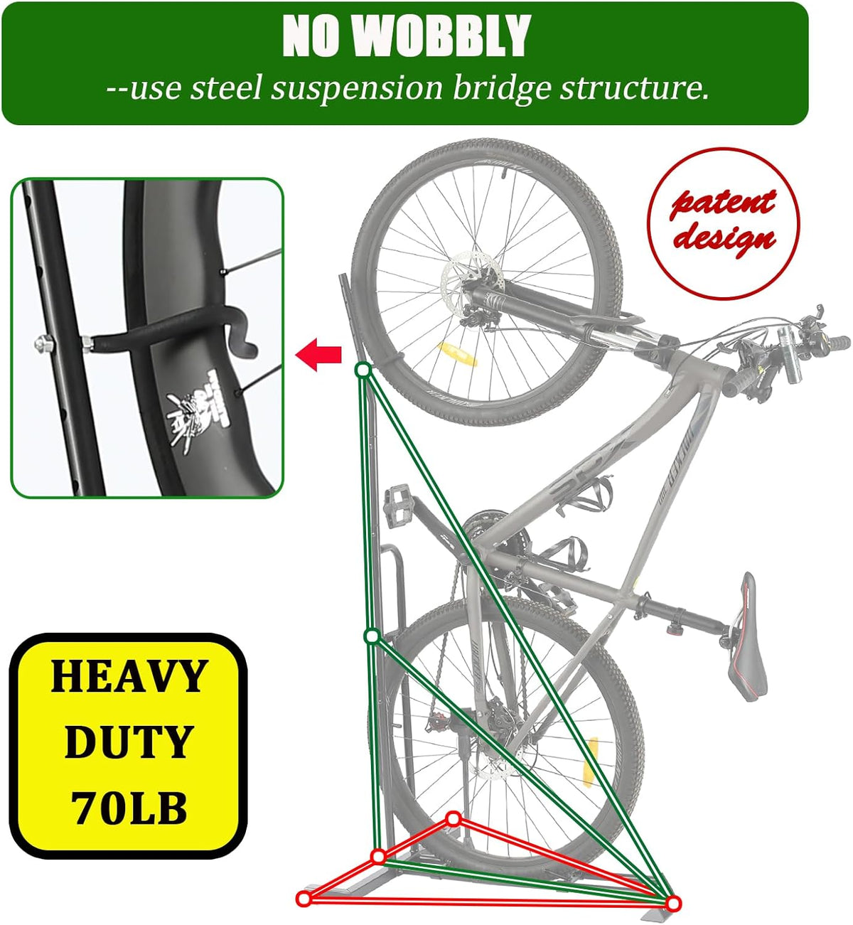 Bike Stand,Vertical Bike Rack For Indoor Bike Storage,Upright Bicycle Stand Floor. (StyleA-1pack)