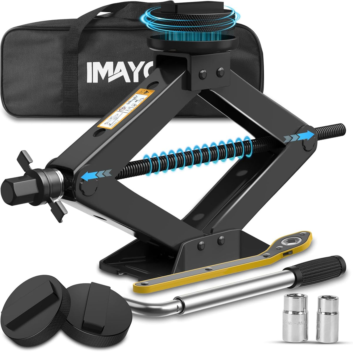 Car Jack Kit for BMW & MINI, 2.5 Ton Scissor Jack for BMW Vehicle with 2PCS Jack Pad, Portable Tire Changing Kit Compatible with B-M-W 1-3-5-7 Series, X-Series