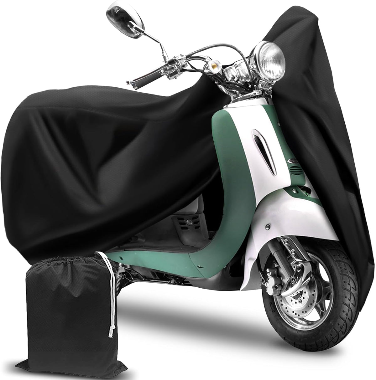 COVERVIN Scooter Waterproof Cover Outdoor, Moped Cover & Vespa Cover for Honda Ruckus Yamaha 72″ Long (S)