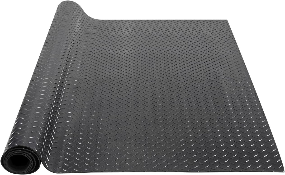 VEVOR Diamond-Plate Flooring Roll, SBR Rubber Mat, Easy to Clean, Gym & Garage Industry, Black