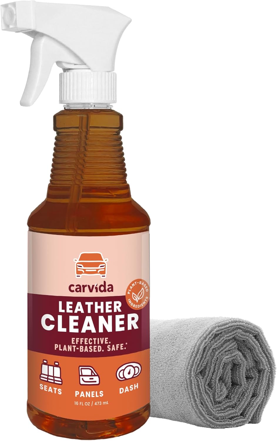 Leather Cleaner, Plant-Based Cleaner for Car Seats, Leather, Vinyl, 16oz