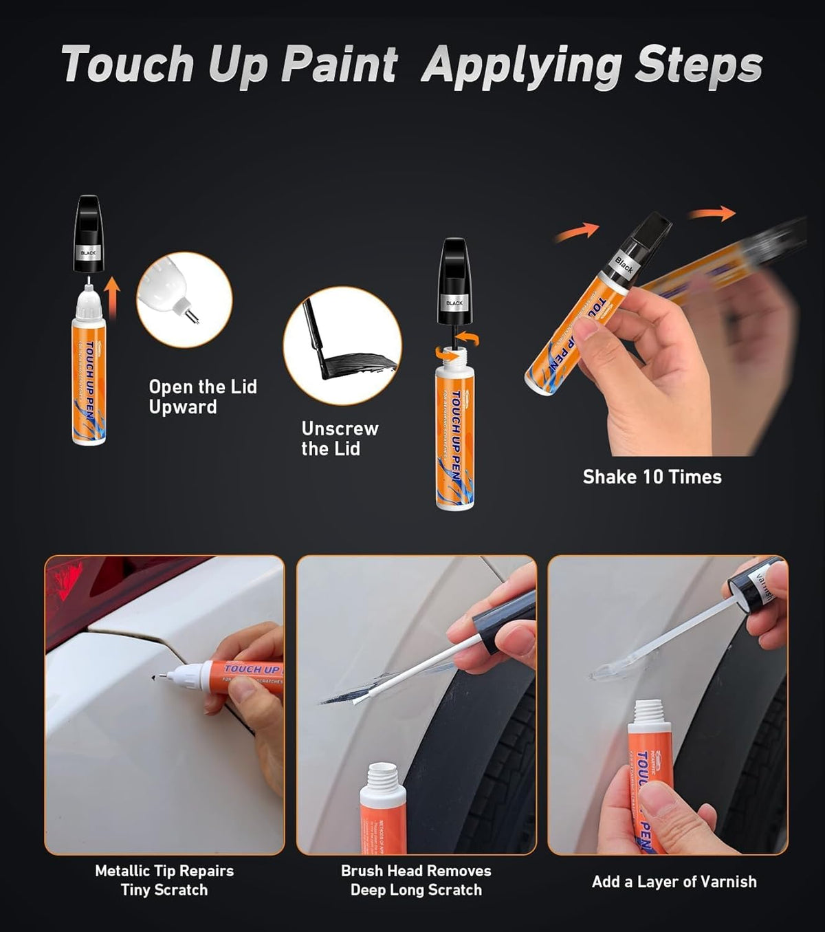White Touch Up Paint for Car, Car Paint Scratch Repair, White Car Paint Touch Up, Auto Paint Repair Pen, Color Accurate Scratch Remover