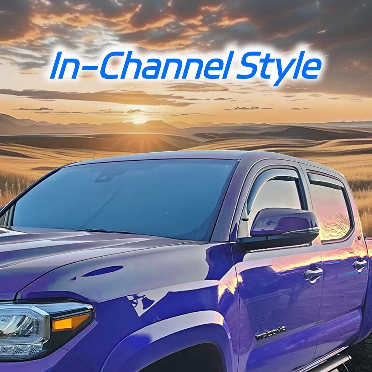 in-Channel Rain Guards Fit for 2007-2013 Chevy Silverado/GMC Sierra 1500/Avalanche Crew Cab, Window Visors Deflectors for 2007-2014 Silverado/Sierra 2500HD 3500HD/Suburban/Yukon XL