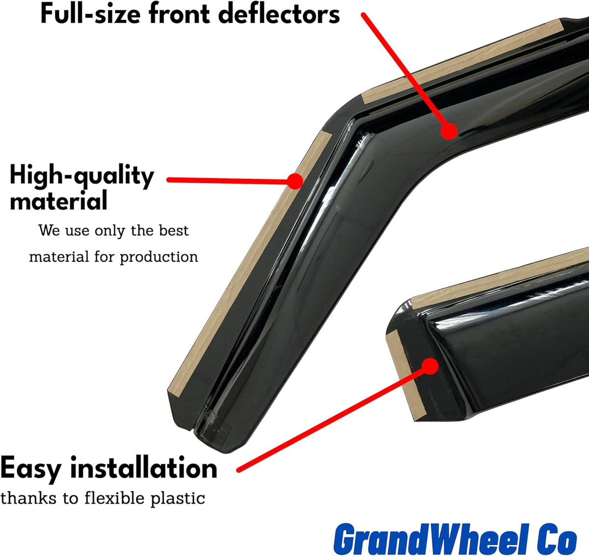 Window Deflectors Smoke Tinted in-Channel Side Window Vent Visor Deflectors Rain Guards Compatible with Nissan Murano 2015-2024 - 4pcs. GW0792