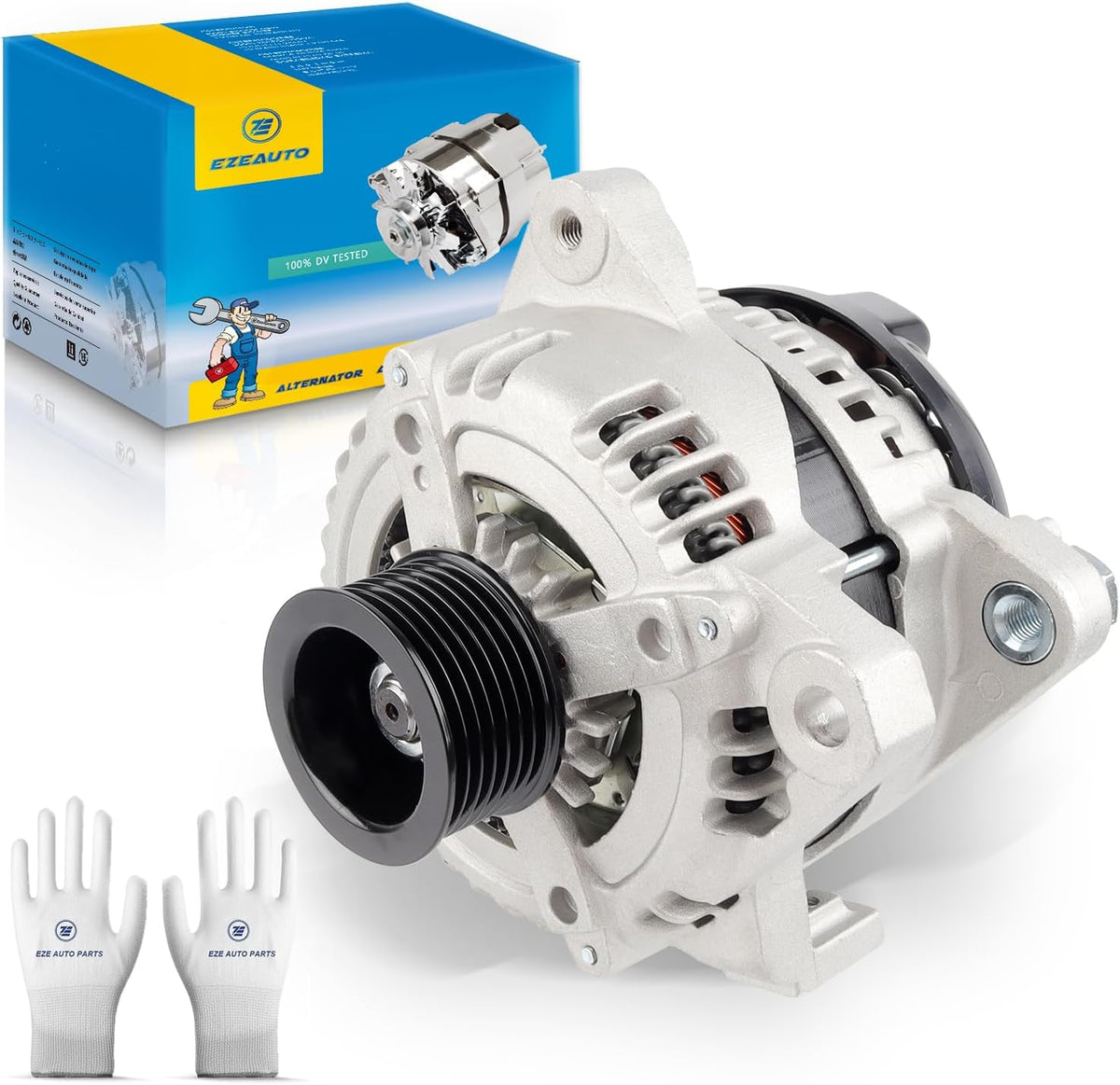 Ezexpreze 11034N Alternator Compatible with Toyota Camry 04-06, Highlander 04-07, Solara 04-08 & Scion tC 05-10, L4 2.4L, 12V 100Amp Clockwise 7-Groove Pulley, OE# 104210-3880, 27060-0H100