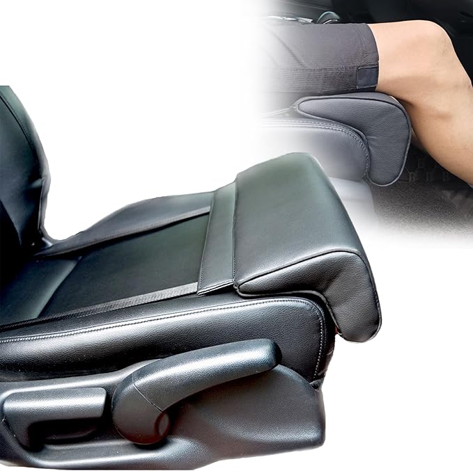 Car Leg Extender Leg Support Cushion for Car Driver Seat Office Chair, Universal Car Seat Extender Pad Leg Support Pillow for Cars Buses Trains Office Home (Black)