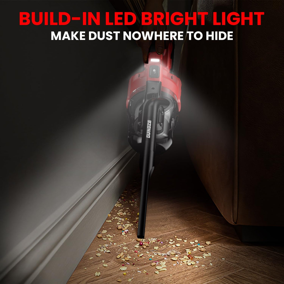 Cordless Vacuum for Milwaukee M18 Battery, 5 in 1 Handheld Electric Vacuum Cleaner with 500W Powerful Motor, 46 CFM Portable Hand Vacuum with 2 Filtration HEPA for Home, Floor, Carpet, Car (Tool Only)