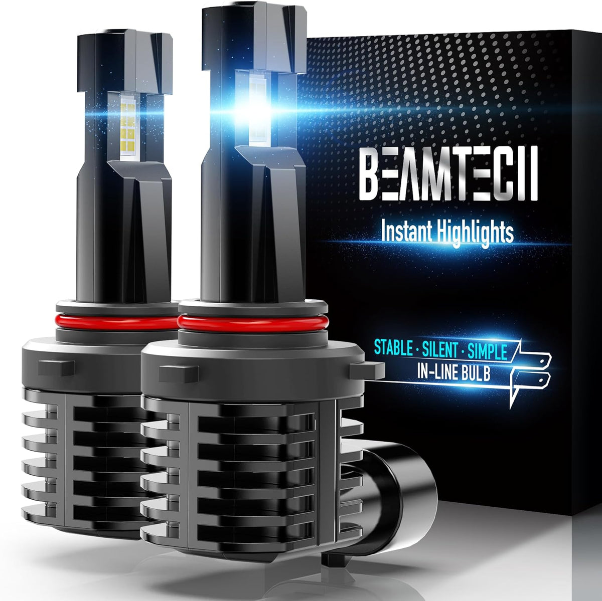 BEAMTECH 9005 Fog Light Bulb, HB3 Fog Bulb 6500K Fog Light or ATV UTV Off Road Pack of 2