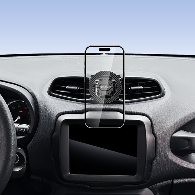 SKYLOTEC Car Phone Holder for Jeep Renegade 2015 2016 2017 2018 2019 2020 2021 2022 2023 Accessories Automobile Cradles Magnetic Phone Mount Compatible with MagSafe, Strong Magnets Cell Phone Base