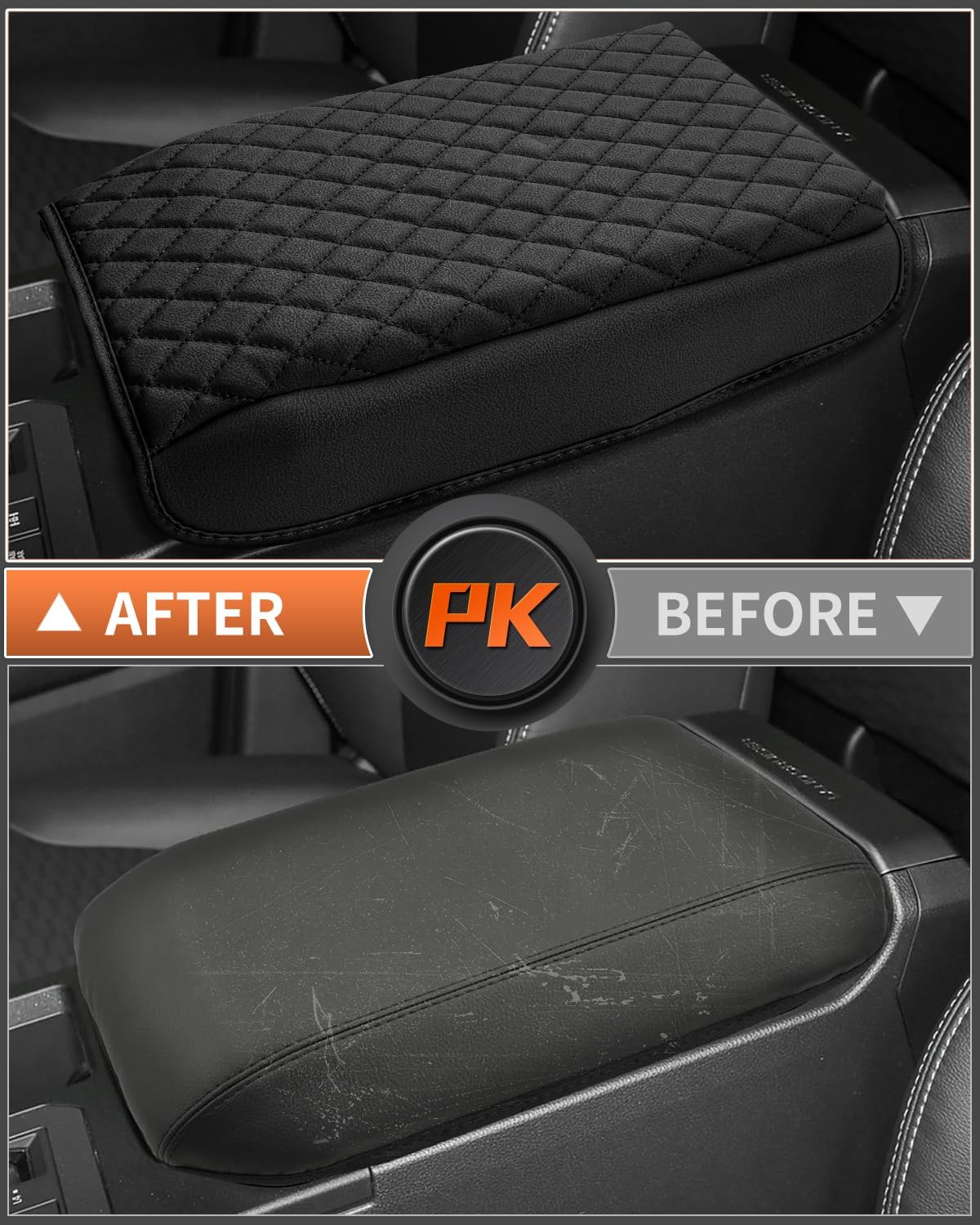 Shademax Center Console Cover for Toyota Land Cruiser Prado LC250 2024 2025 2026 Accessories, Prado LC250 Armrest Cover Cushion Pad Console Armrest Seat Box Protector PU Leather Anti-Scratch Black