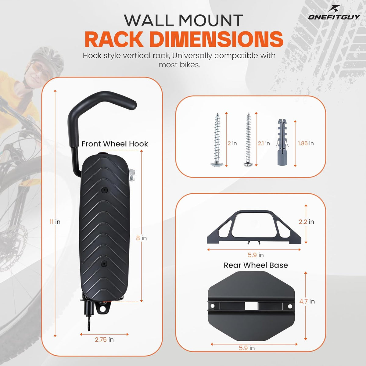 Swivel Bike Wall Mount, Bike Rack Garage, 150° Rotating & Space Saving Vertical Bike Hangers for Storage, Sturdy Bike Stand Holds Up to 66lbs, Easy to Install, 1 Pack