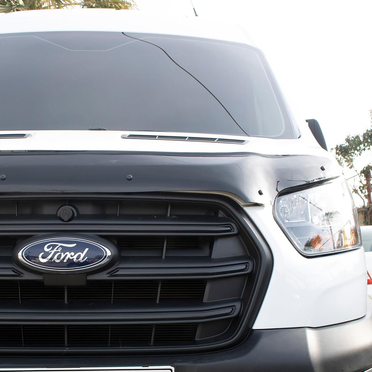 Hood Deflector Guard Fits Ford Transit 2019-2025 | Bug & Bonnet Shields, Protects from Particles & Bug, All Weather - Durable - Easy assembly without Drill