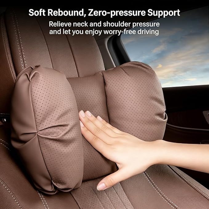 Car Neck Pillow & Lumbar Support for Lexus RZ 550e F Sport 2026+ Ergonomic Breathable Mesh Auto Seat Back Cushion Headrest,Black-Neck Pillow