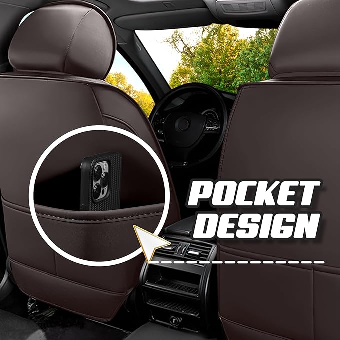 Car Seat Covers for Lexus ES 350 2007-2025, Premium Nappa Leather Car Seat Cover, Stylish Sport Seat Covers， Automobile Seat Cover Sets.(Standard 5 Seats/Coffee Color)