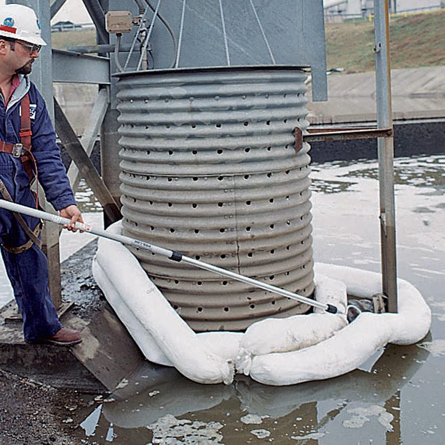 PIG Oil Boom - Oil-Only Absorbent Boom - 2 Pack - 5" x 20' Boom - Absorbs up to 12 gallons per Boom - BOM408