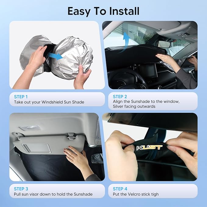 KUST Windshield Sun Shade for Lexus IS300/IS350/IS500/IS250/IS200t 2014-2026 Custom Fit Shade Accessories Foldable Sun Visor Protector Blocks UV Rays Keep Car Cooler (NOT for Lexus RX, ES)