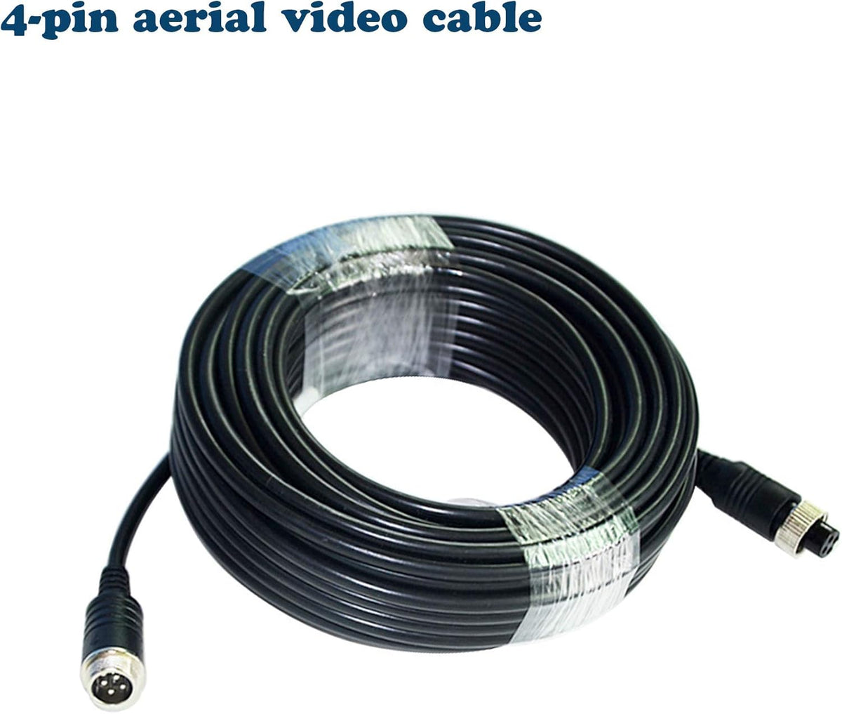 (17FT / 5m Backup Camera Cable, 4-pin Aviation Video Extension Cable, Car Video Extension Cable Backup Camera Extension Cable,AV Extension Cable CCTV Rear View Camera,Car Video System