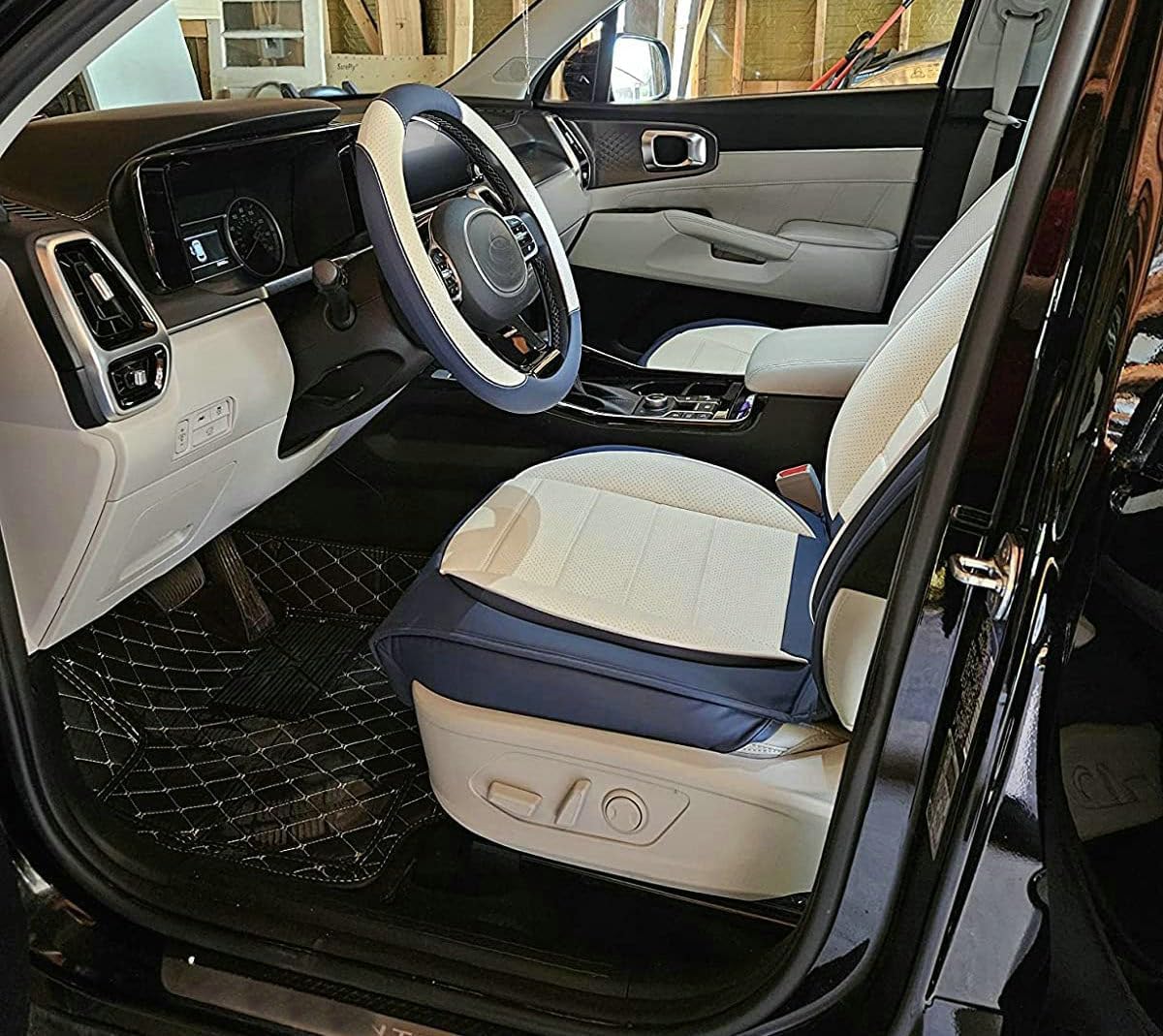 Custom Car Floor Mat Compatible with BMW Mercedes-Benz Toyota Cadillac Lexus Honda Infiniti Nissan Hyundai Kia Audi All Models Cars Sedans SUVs Automotive Mats (Light Brown)