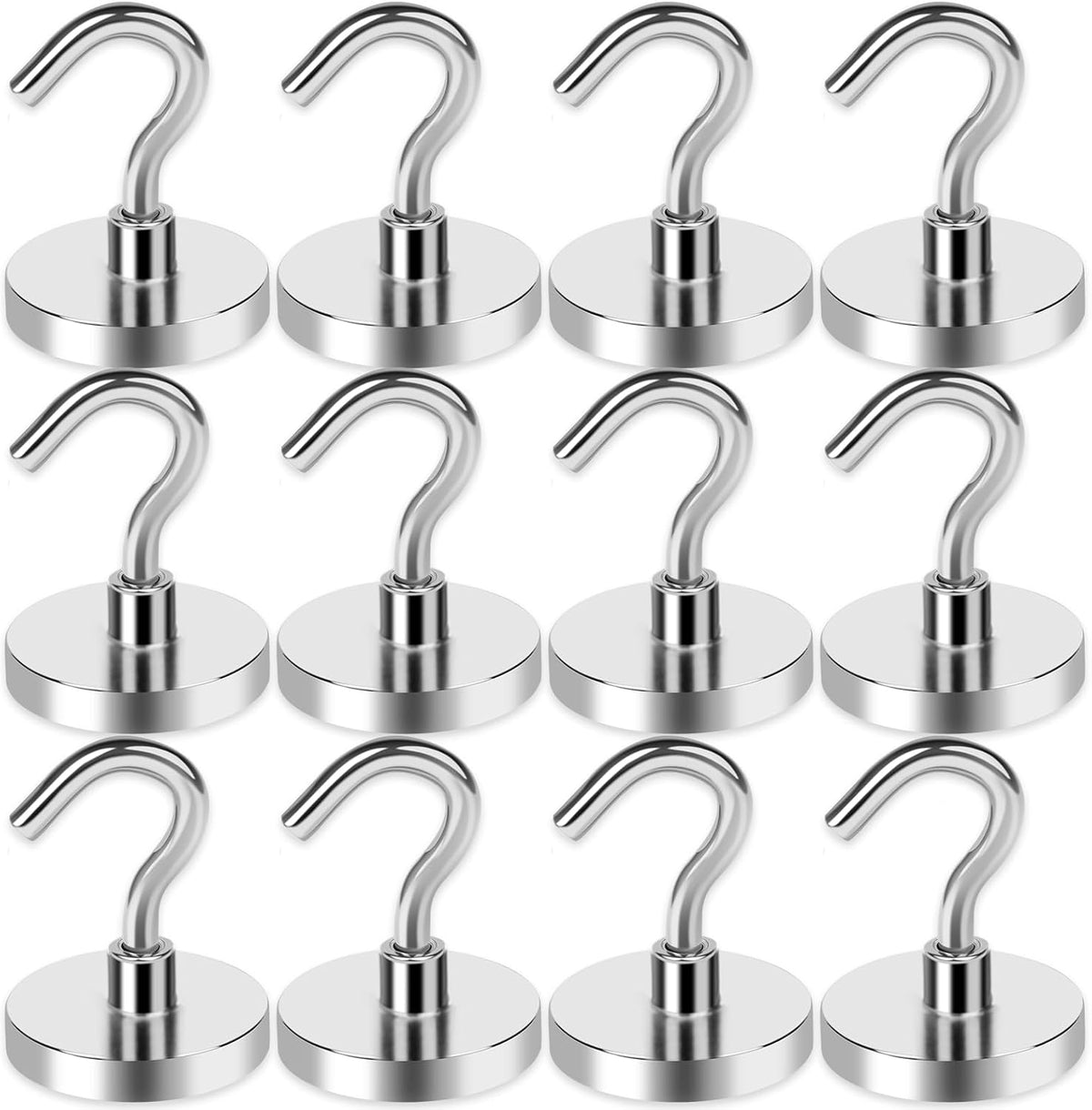LOVIMAG Magnetic Hooks for Cruise Cabins, 80LBS Magnet Hooks Heavy Duty for Home Accessories, Classroom Must Haves, Magnetic Hook for Metal Door, Magnets with Hook for Hanging-12 Pcs