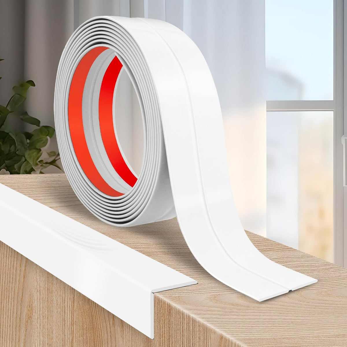 Flexible Wall Corner Protector Moulding Trim Peel and Stick Wall Corner Guards Edge Protector Self Adhesive Molding Trim Strip for Edge Ceiling (White, 2.4 in x 20 Ft)
