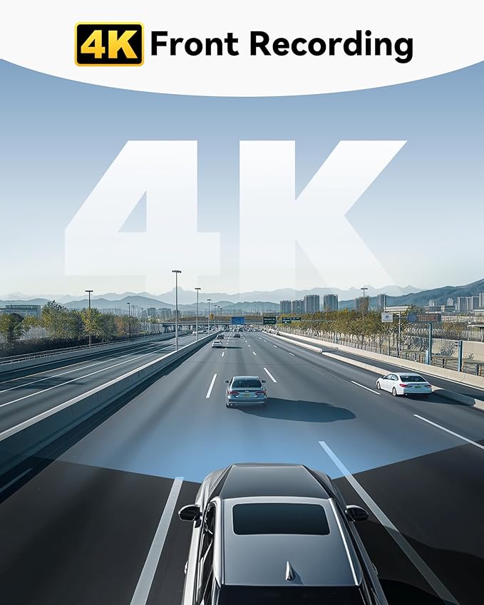 REDTIGER 4K Dash Cam Front, ADAS, Built-in WiFi GPS, Mini Hidden Dash Camera for Cars with G Sensor, 24H Parking Monitor, Free 32GB Memory Card, APP Control, Loop Recording, Night Vision (F9 Lite)