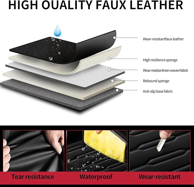Fit Impreza Car Seat Covers for Subaru Impreza 2004-2024 2025 2026 - Upgraded Premium Waterproof & Breathable Leather, Airbag Compatible, All-Weather Seat Cushion Protector (Full Set, Black)