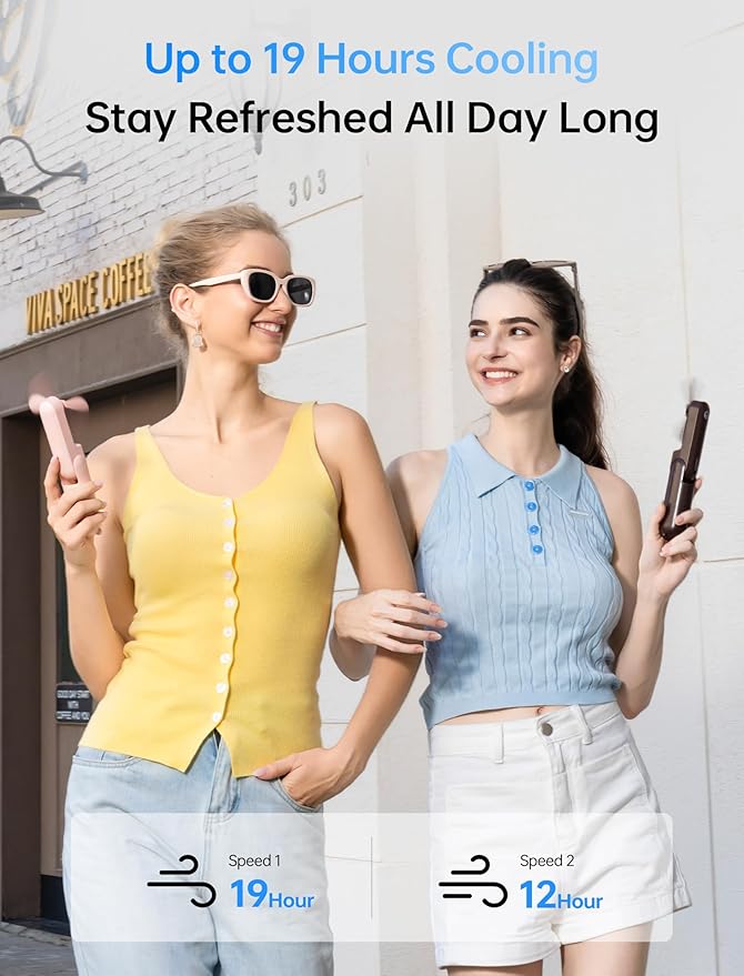JISULIFE Handheld Mini Fan, 3 IN 1 USB Rechargeable Portable Fan [12-19 Working Hours] with Power Bank, Flashlight, Pocket Design for Travel/Summer/Concerts/Lash, Gifts for Women (Brown)