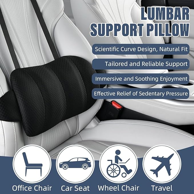 1 Piece Automotive Seat Lumbar Support Pillow for Mazda CX-70, CX 70 PHEV 2025, Driving Lower Back Cushion Ergonomic Orthopedic Posture Rest