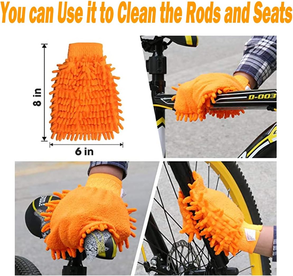 10pcs Bike Cleaning Kit, Bicycle Clean Brush Tool Including Chain Cleaner for Cycling,Bike Chain Cleaner Brush Suitable fo Mountain/Dirt/MT/Road/BMX Bike