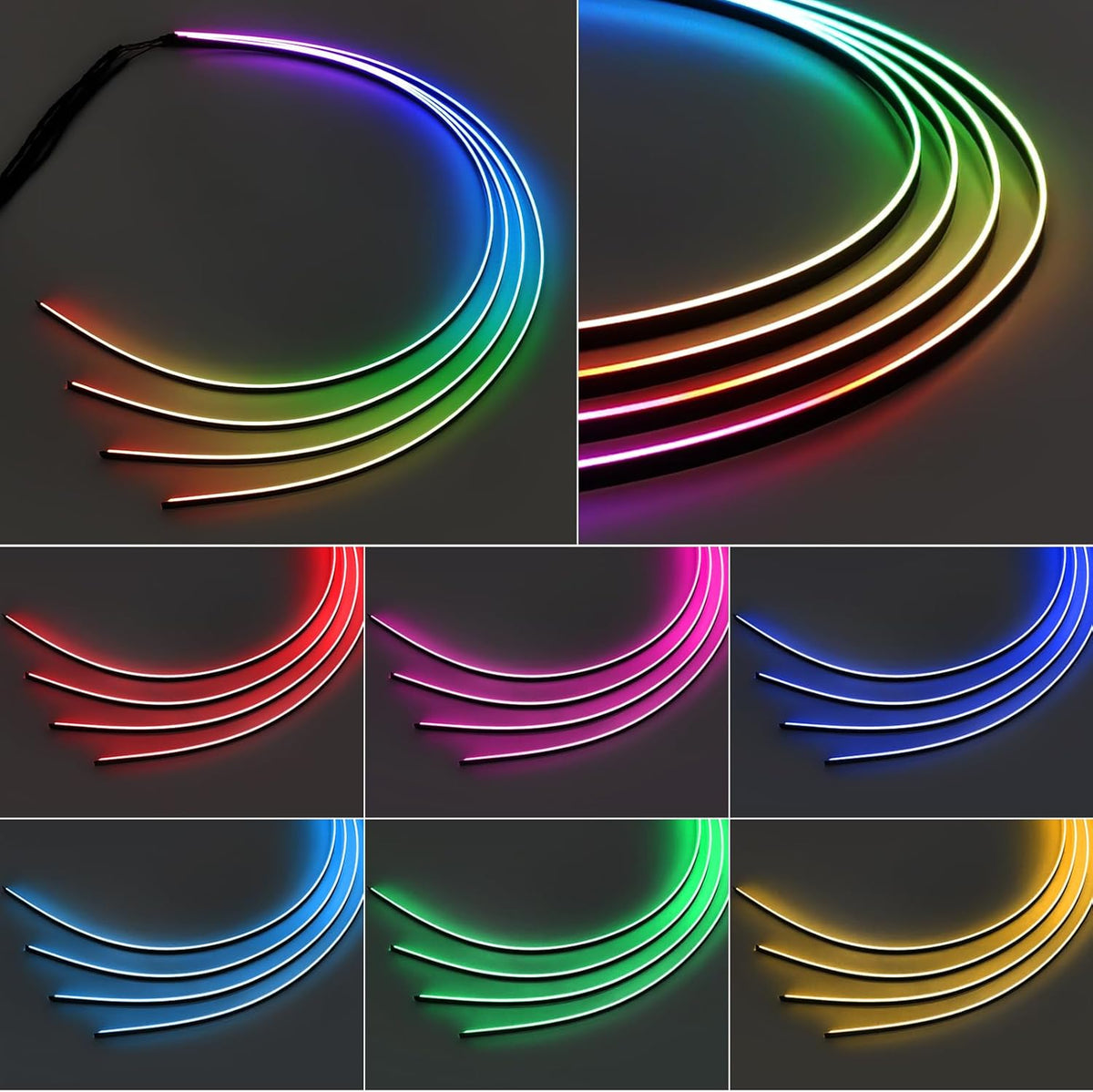 Dreamcolor Acrylic Interior Car LED Strip Light 43-inch, which fit for dreamcolor Main Controller Connects and sub-Controller kit (not Including), Not Applicable dreamcolor 1 Lights